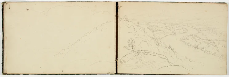 Panorama der Oxbow am Connecticut River, gesehen vom Mount Holyoke, ca. 1833
